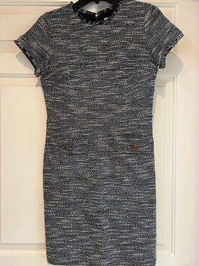 NWT Loft Classic Navy Tweed Sheath Dress